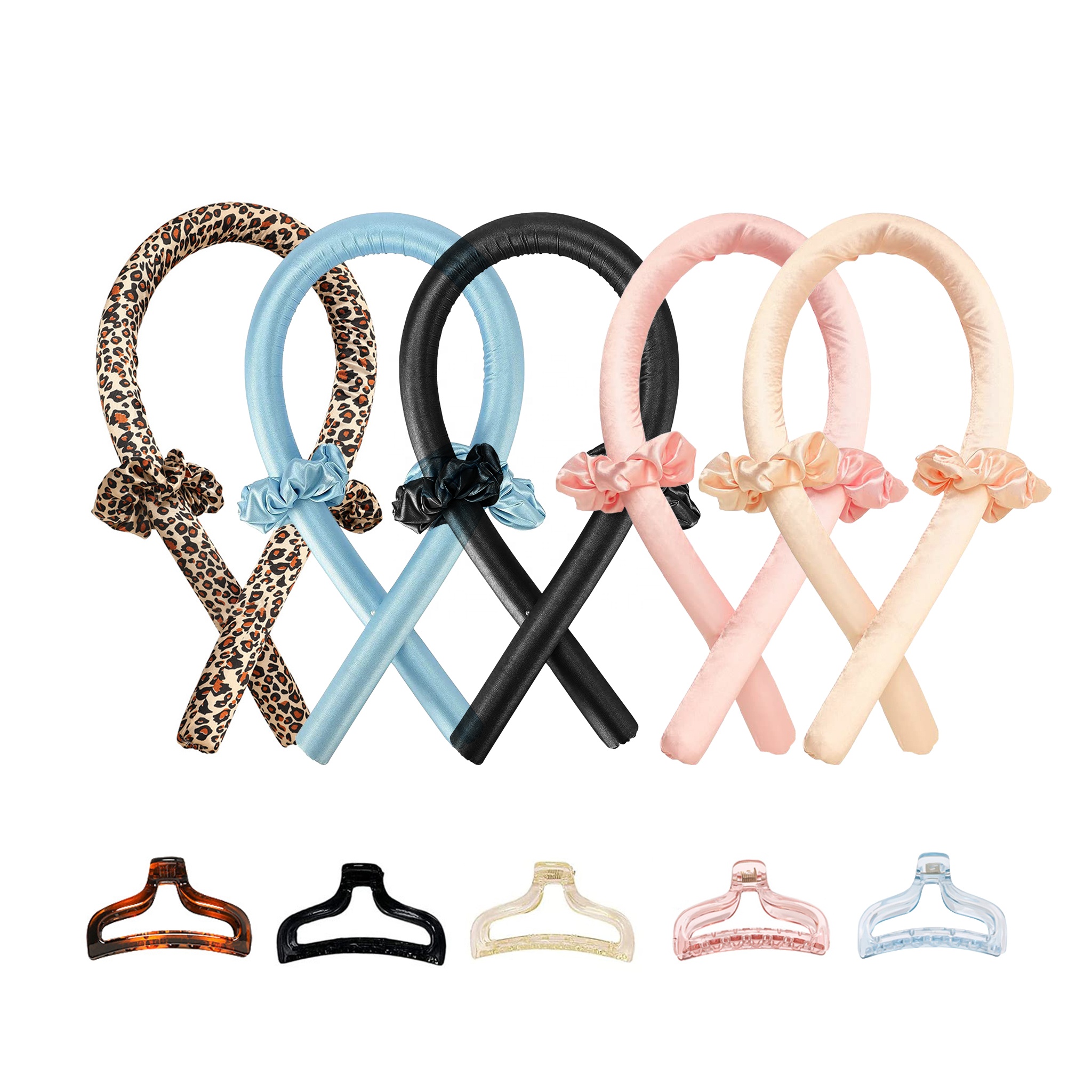 Iron Heatless Curling Rod Headband No Heat Hair Curlers Soft DIY Hair Styling Tools LCD Lazy Hair Rollers for Sleep Bar Wave