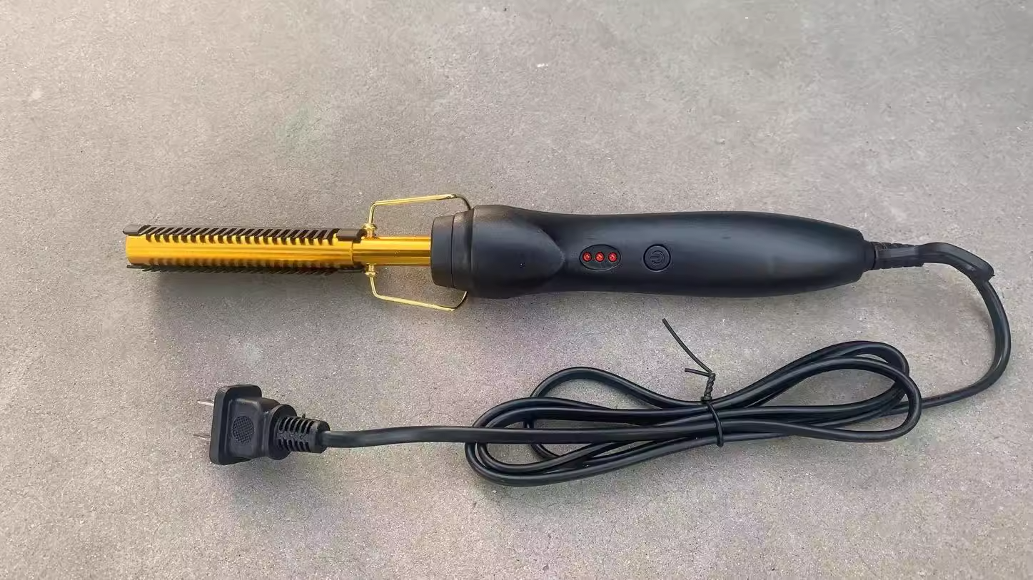 Professional Portable Hot Comb Hair Straightener Electric Curling Iron Comb Brush New Design Tool for Easy Home Salon Use