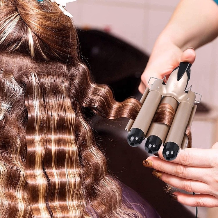 Hair Curling Iron 3 Barrel Wand 26mm Hair Waver Curling Iron Professional Curling Wand Temperature Adjustable Heat up Quickly