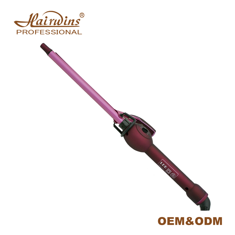 HW-911 New Design Ceramic Digital Magic Slimsy Hair Curler 9MM Spiral Electric Men Curling Iron Waver