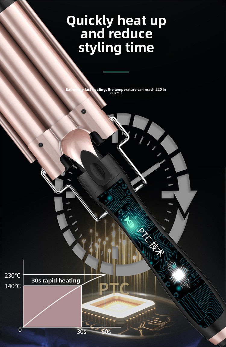 2025 Hot Selling LED Head-Changing 5-in-1 Curling Iron Set Quality Ceramic Electric Straight Curling Iron Curling Comb