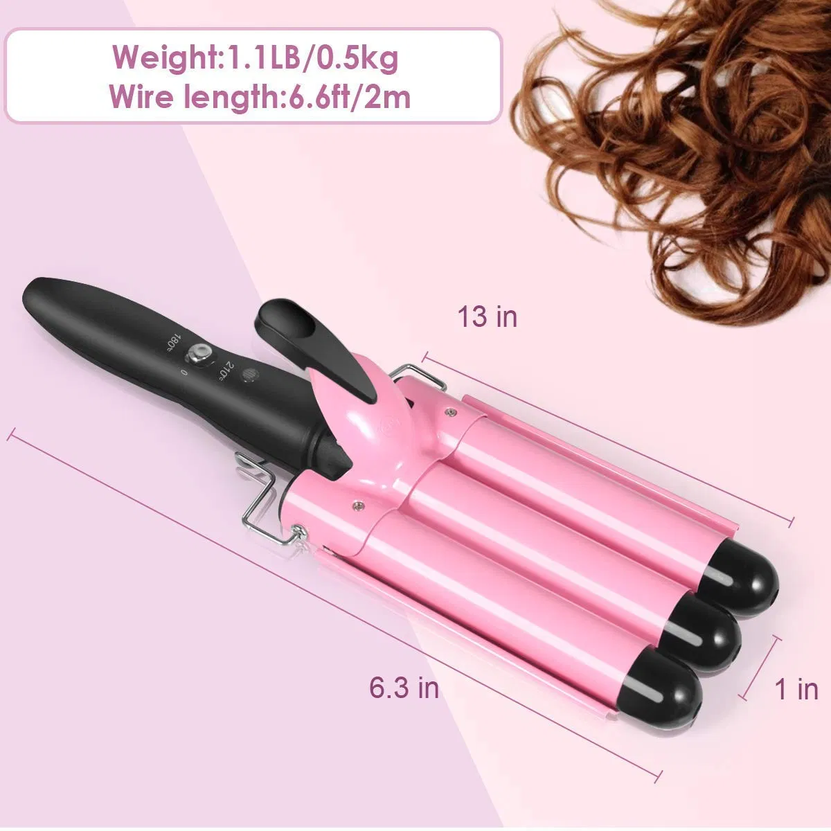 AC Motor Triple Barrels Hair Curler