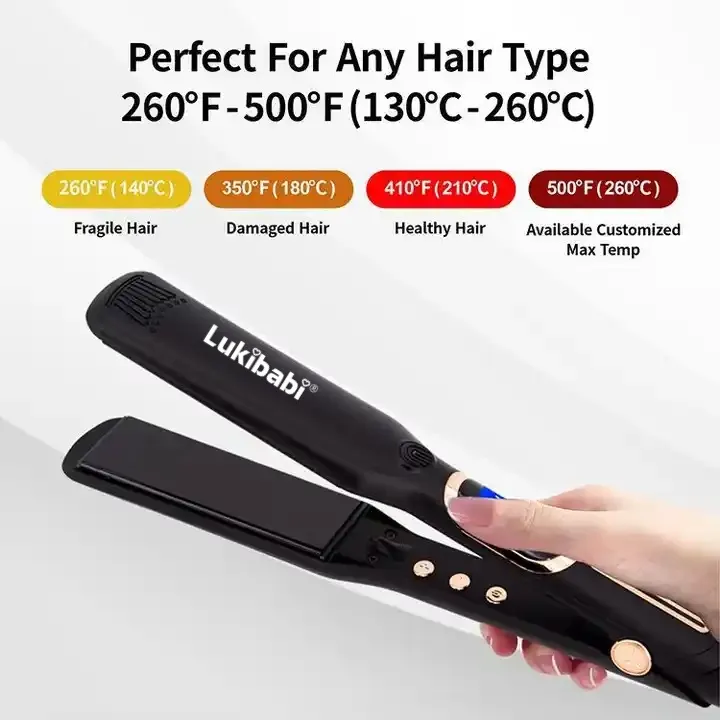 Gift Set 1.5 Inch Hair 230 Degree LCD Display Titanium Plate Infrared Ionic 3D Floating Professional Hair Sraightener Flat Iron