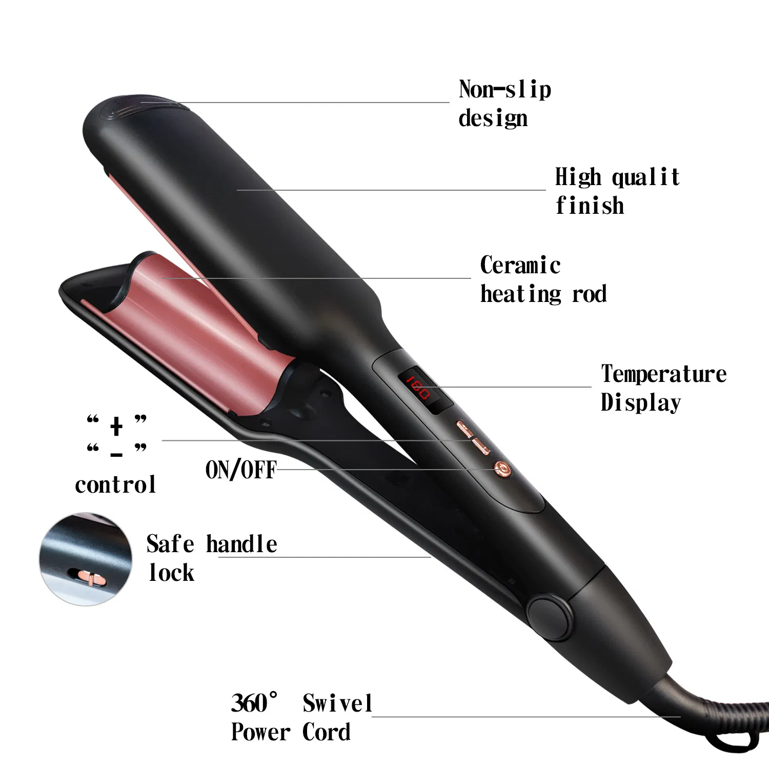 Professional Salon Screw Automatic Curling Iron Household Anion Free Hair LCD Curling Iron