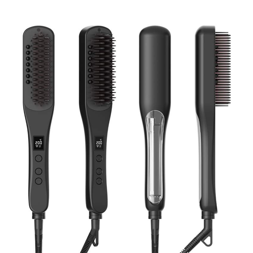 2 in 1 Steam Hair Straightener Comb Beauty Spa Hair Care Styling Anti-Scald Hair Steamer Straightening Brush Curling Irons