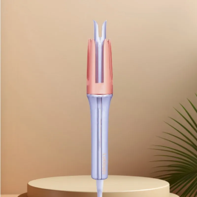 Automatic Rotating Curling Iron Beach Waves Curling Wand Portable Hair Curler Lightweight for Travel, Ceramic