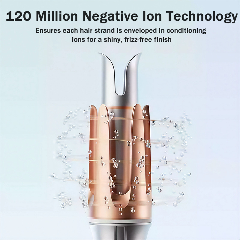 Electric Auto Rotating Hair Curler Anti-Tangle Smart Chip Curling Iron Fast Heat Ionic Waver 4 Temperature Portable Household