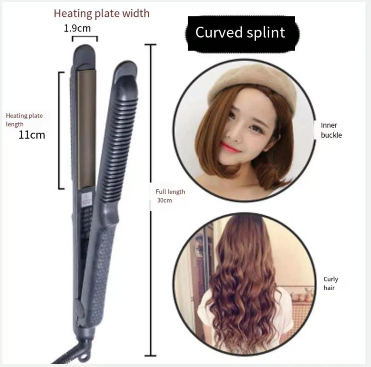 Professional Hair Styling Iron with Titanium Hair Straightening and Small Curler Iron