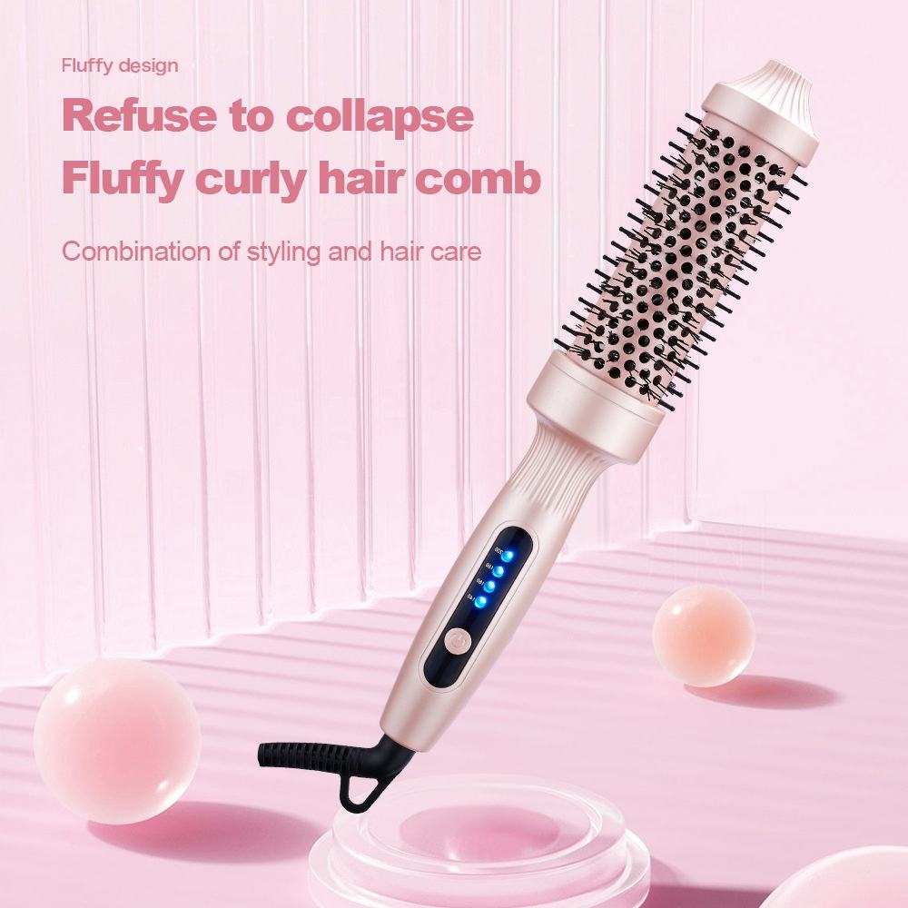 Portable Hot Air Brush Hair Curler Comb with LED Display Electric Thermal Styling Tool for Household RV &amp; Hotel Use