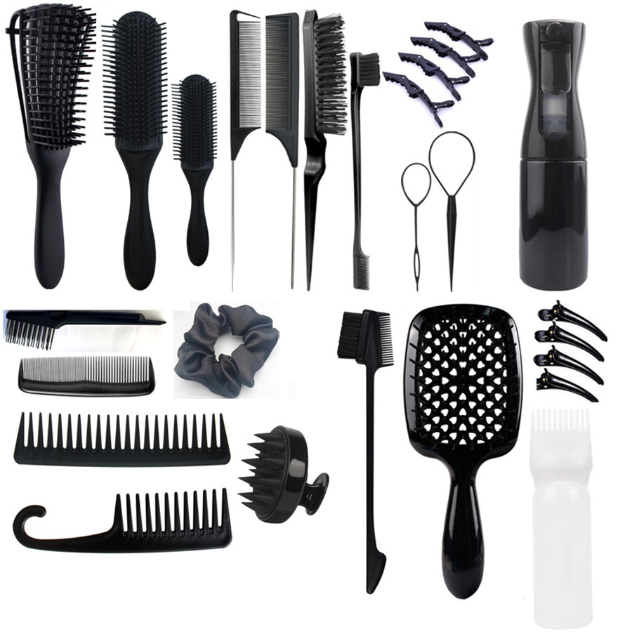 Professional Hair Care Kit Salon Brush Collection Hair Accessories Styling Tools Wet Detangling Comb Hair Brush Set
