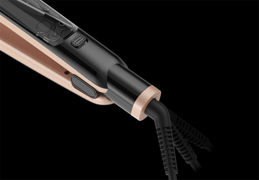 Professional Salon LED Ceramic Nano Tourmaline Electric Steam Hair Straightener &amp; Curler for Hotel and Household Use