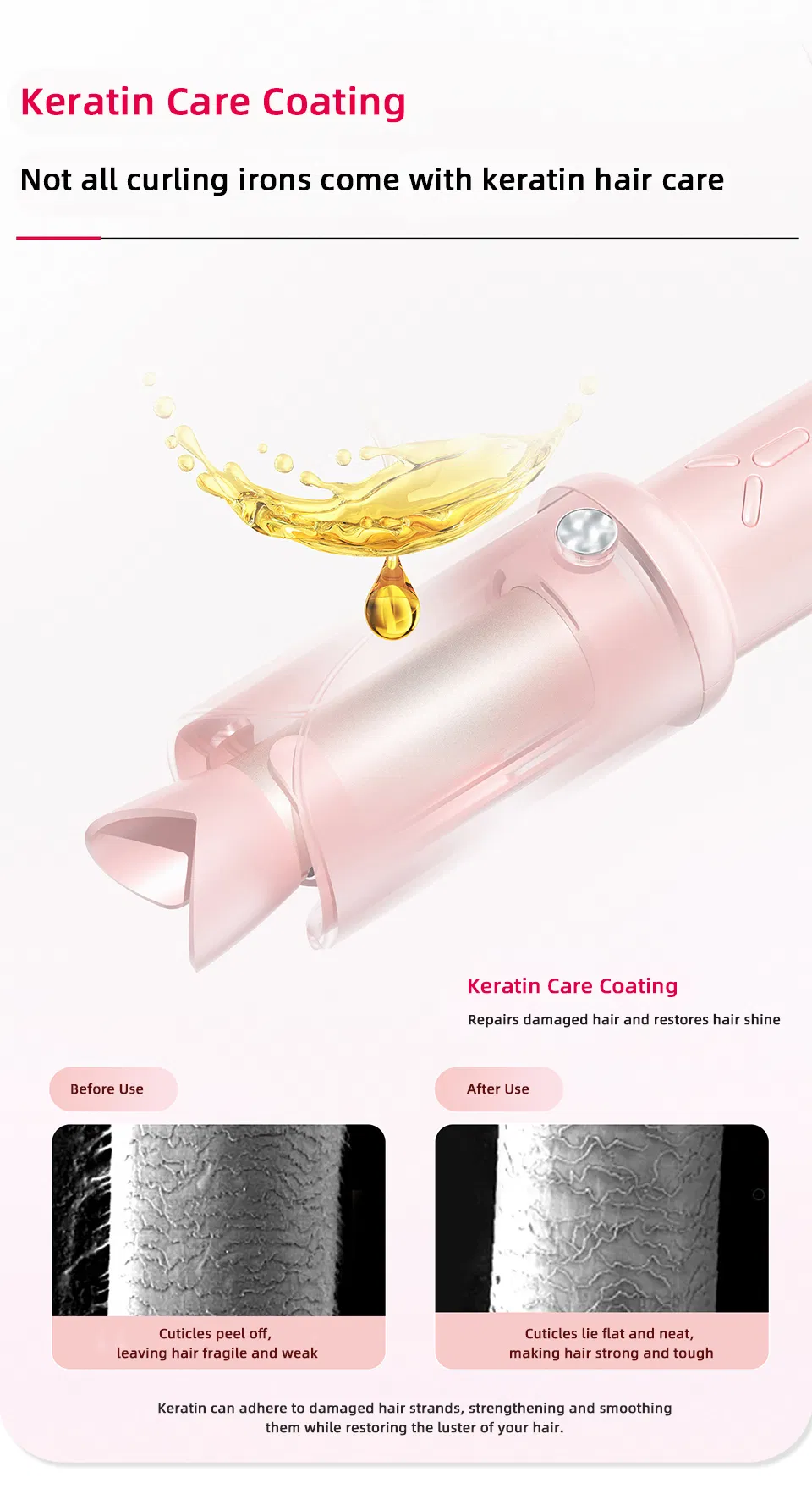 Wireless Automatic Hair Curler with Smart Temperature Control