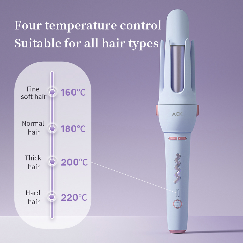 High-Density Negative Ion Smart Curler with Intelligent Auto Shutoff Adjustable Heat Protection System Electric Power Source