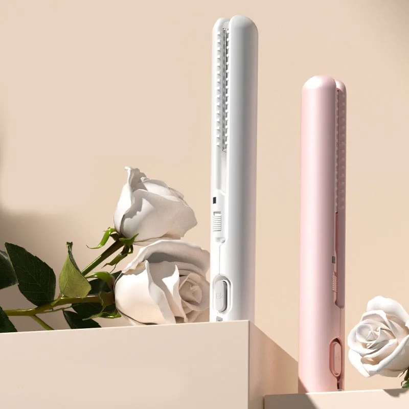 USB-Powered Mini Dual Styler Portable Straightener Curler Iron Curling Iron