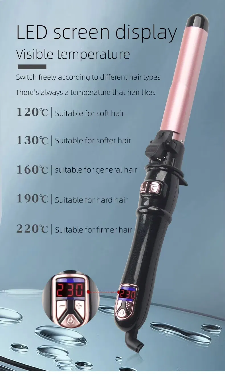 Rotary Electric Hair Curling Stick Automatic Hair Curler Large Wave Hair Curler
