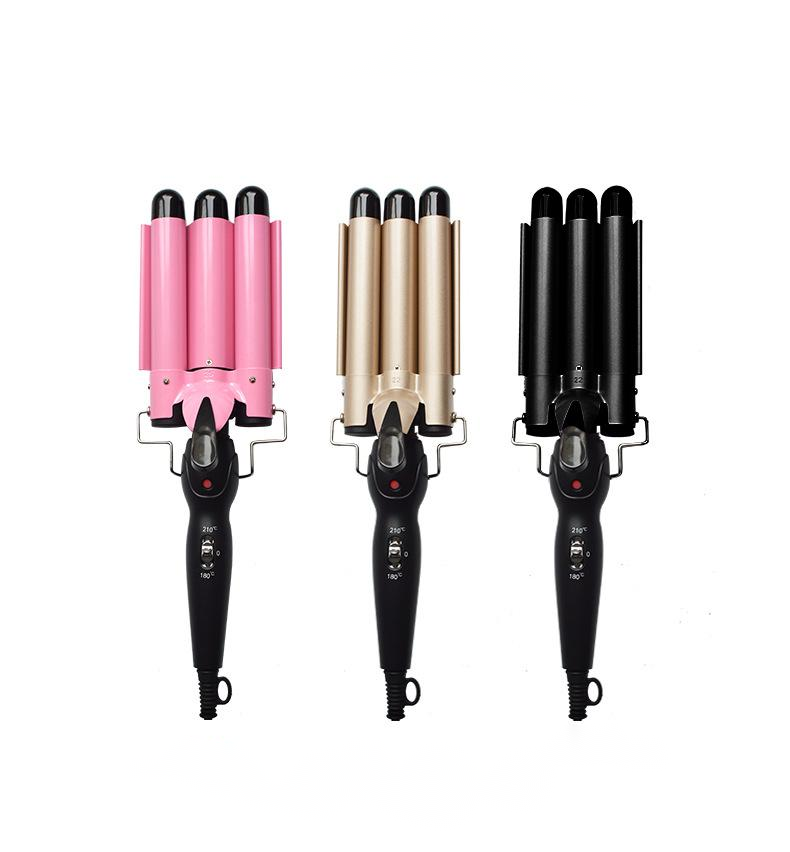 With Certificate Multi-plug Triple Barrels Ceramic Tourmaline Hair Curler Curling Iron Hairdressing Tools for Beleza