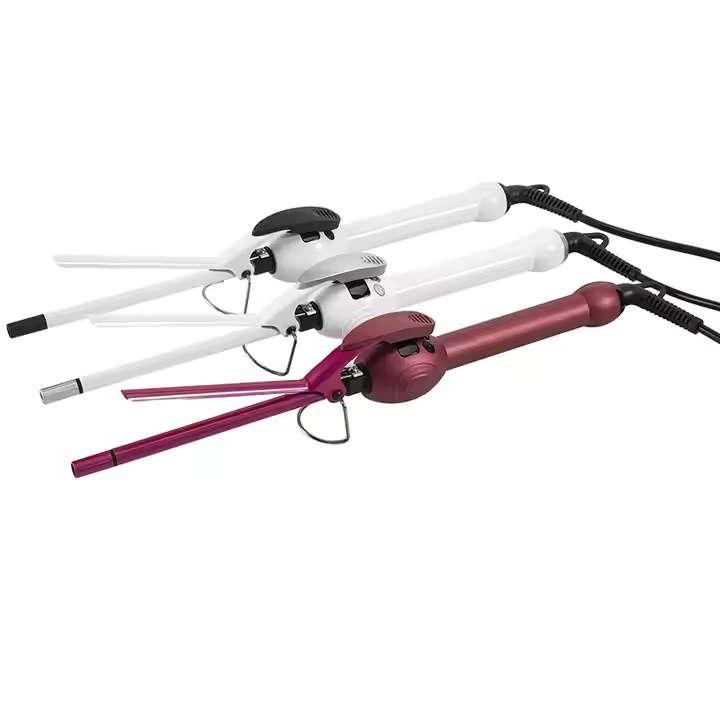Negative Ions Curling Iron Ceramic Tourmaline Coating Long Barrel Curling Wand Dual Voltage Thin Mini Fast Heating Hair Curler