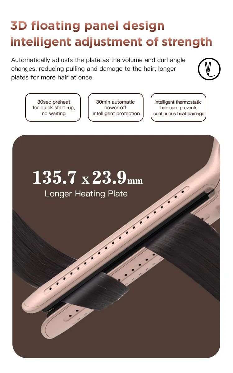 Titanium Alloy Straight Hair and Curling Iron for Long-Lasting Hairstyles, Cold Air Flow Curls, and Burn Prevention