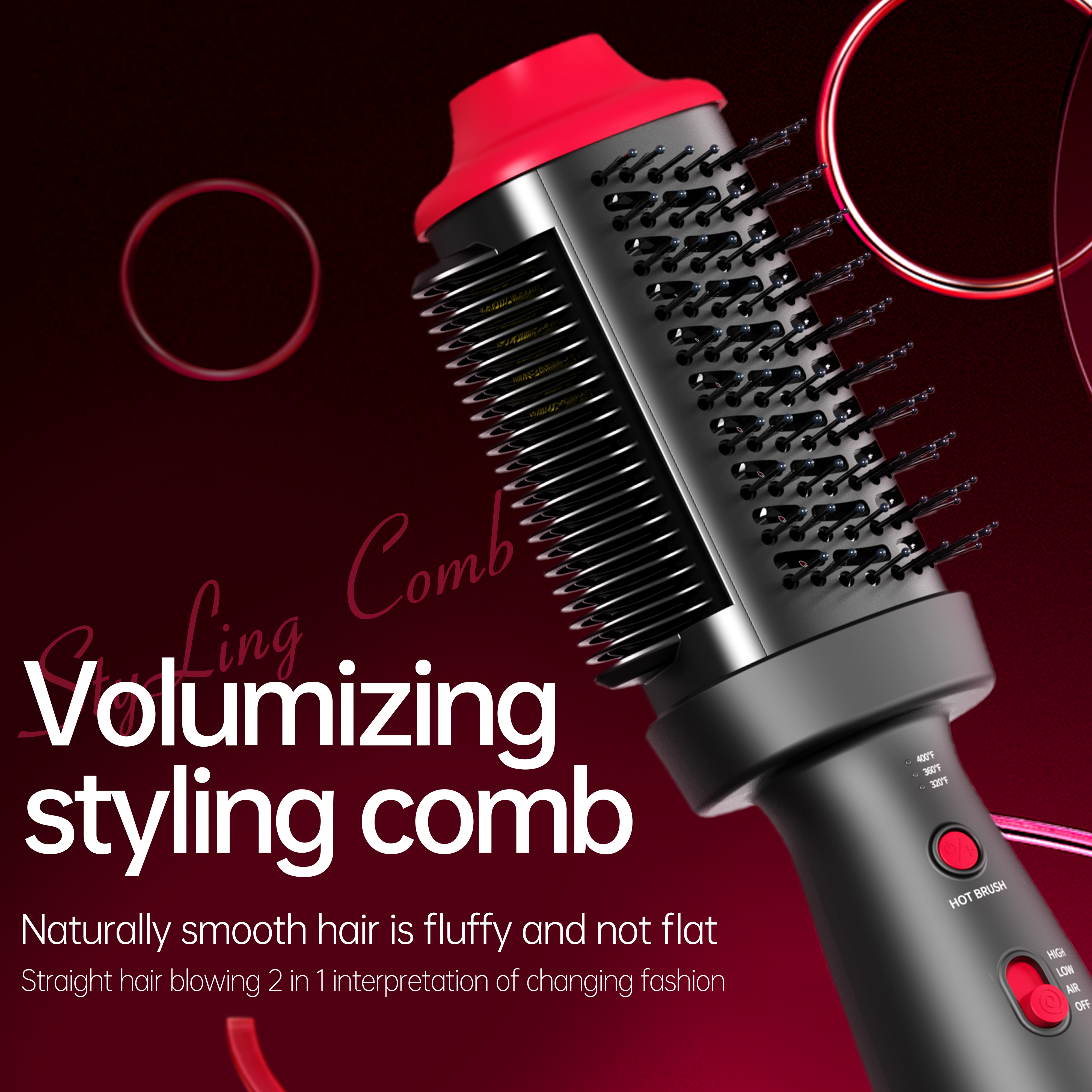 Electric Automatic Ceramic Steam Curlers 1.5 Simultaneous Drying Straightening 3 Temperature Settings Wet/Dry Dual Use High