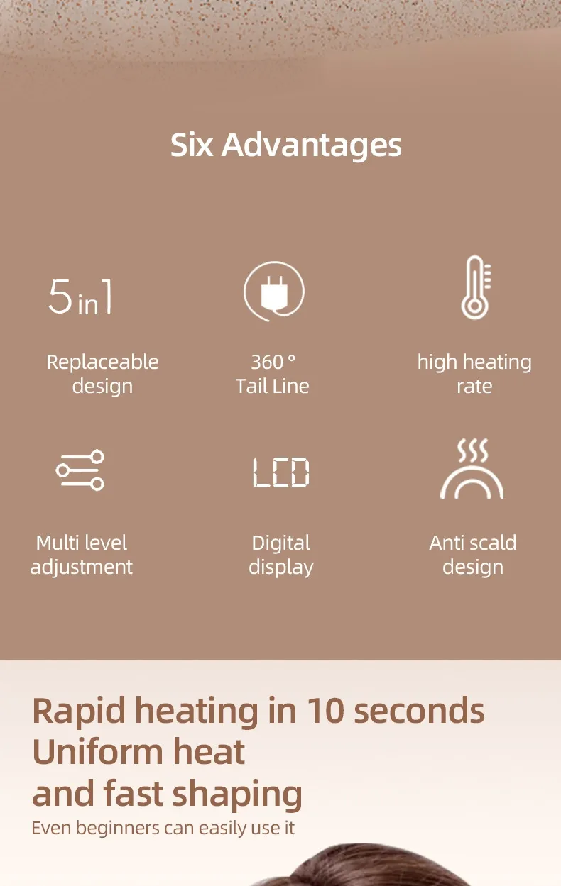 Multifunctional Curling Iron Temperature Regulation