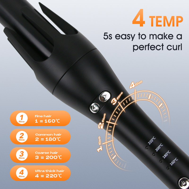 Smart Salon Beauty Equipment Hair Styler Straightener Senor Ionic Ceramic Barrel Hair Curler Automatic Rotating Curling Iron