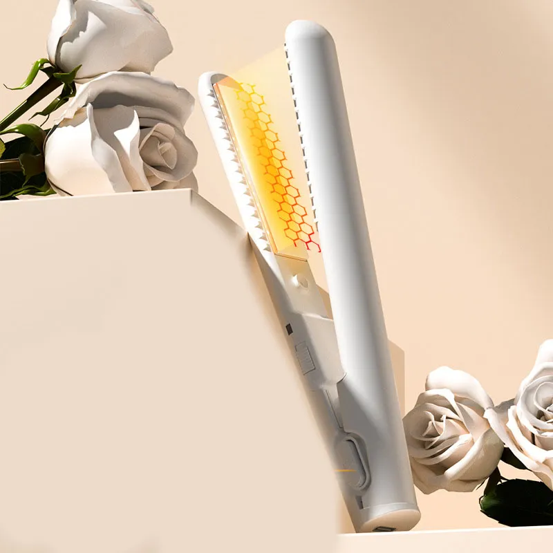 USB-Powered Mini Dual Styler Portable Straightener Curler Iron Curling Iron