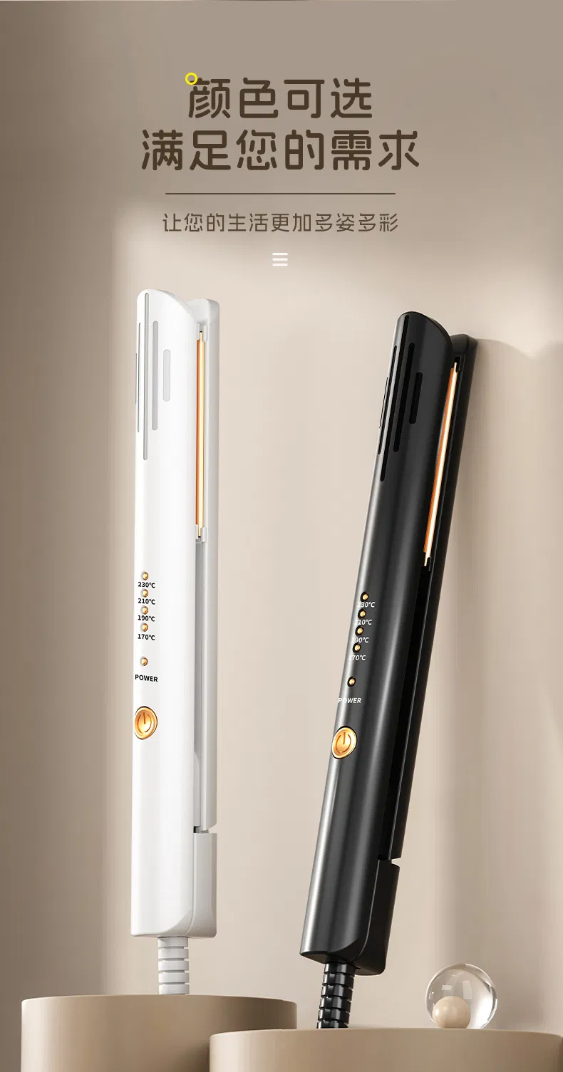Adjustable Heat Straightener and Curling Iron with Dual Voltage, Titanium Hair Iron