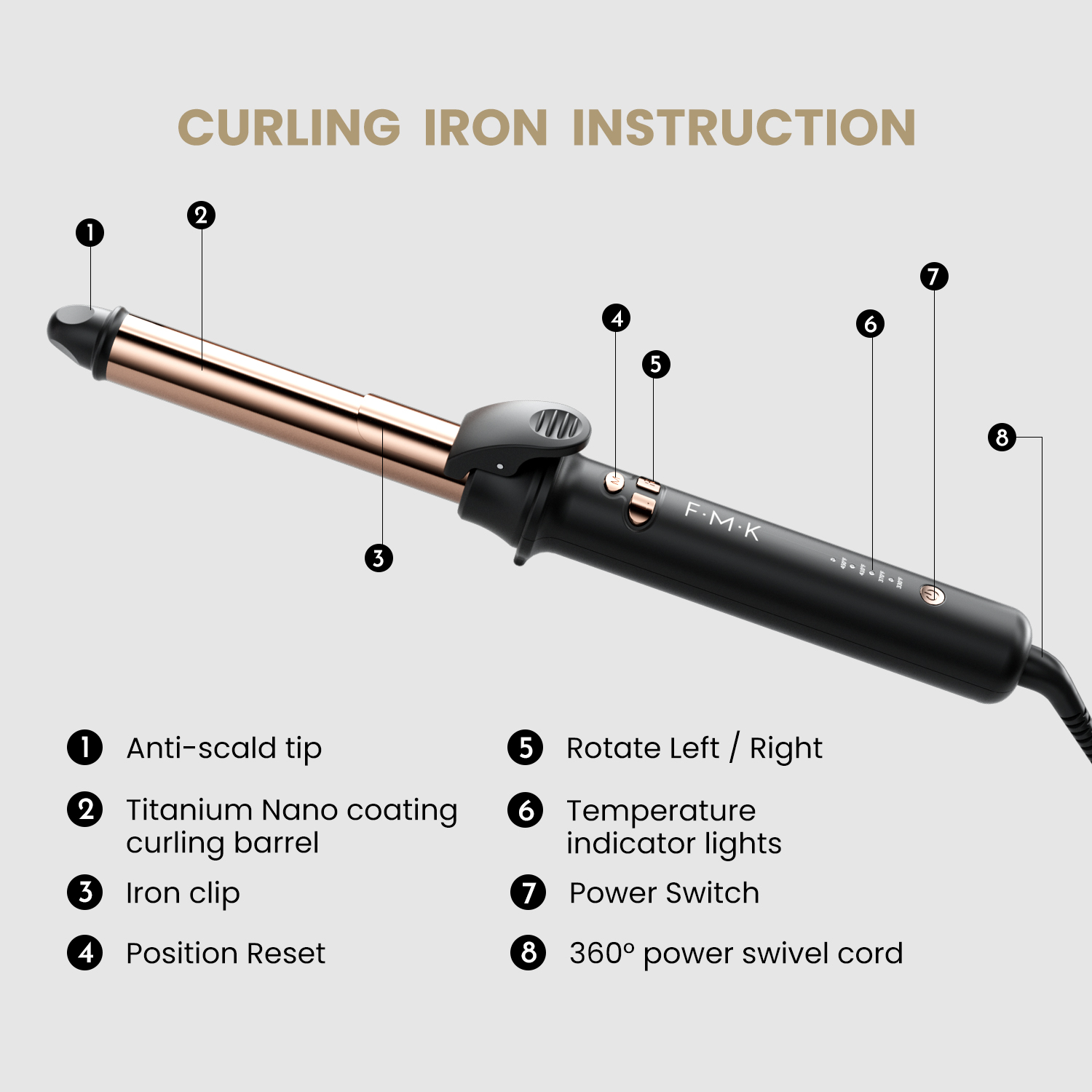 Auto-Rotating Tourmaline Ceramic Curling Iron Versatile Hair Styling Tool