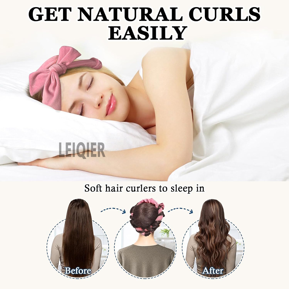 Custom logo Curly Hair Roller Thickening Curling Tool Clip Set No-heat Curling Iron Long-lasting Hair Clip Hair Ring for Styling