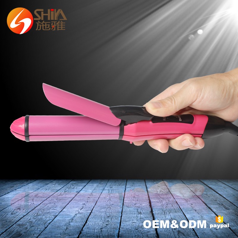 Pink Mini Tourmaline Ceramic Cheap Price 2 in 1 Hair Straightener and Curler