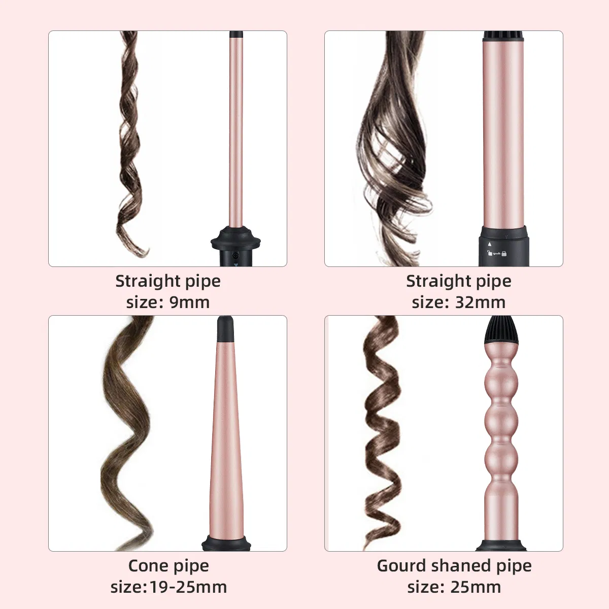 Wholesale PRO 3 in 1 Ceramic Hair Curling Iron Set Multi Size Interchangeable Curling Wand with Accessories for Home Salon Use