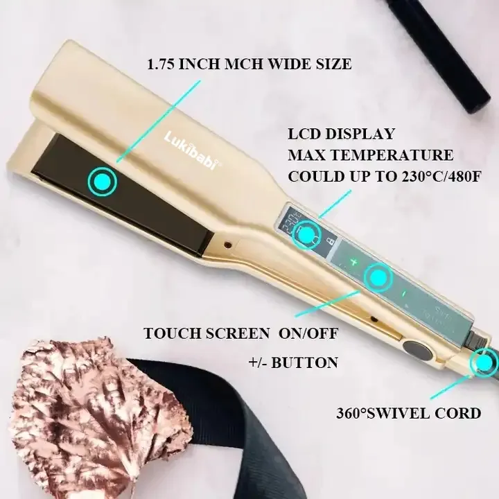 Professional Salon Hair Straightener Ceramic Titanium Straightening Flat Iron Skilful Manufacture 2-in-1 Curling Iron