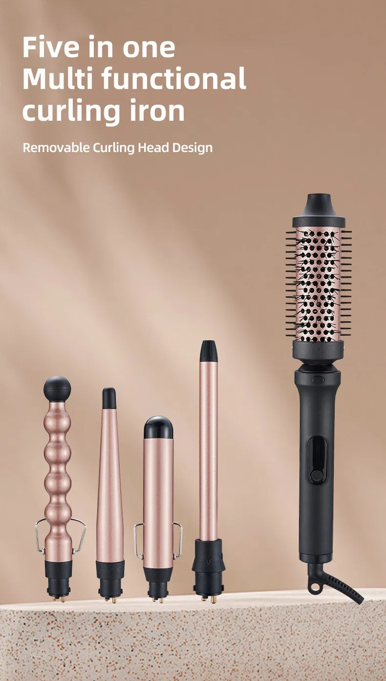 Multifunctional Curling Iron Featuring 5 Removable Heads