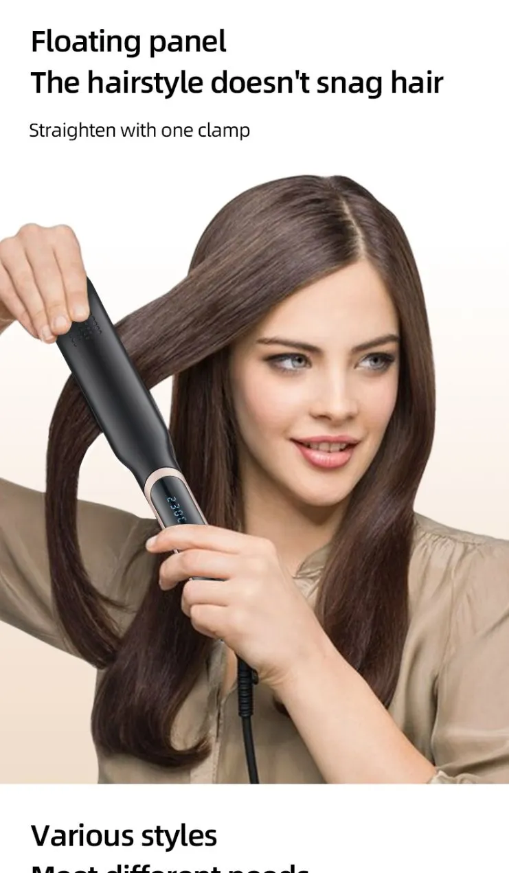 2026 Infrared Straightening Iron PRO 2 in 1 Hair Straightener PTC Fast Heating Flat Iron Hair Straight & Curly Hair for Home Use