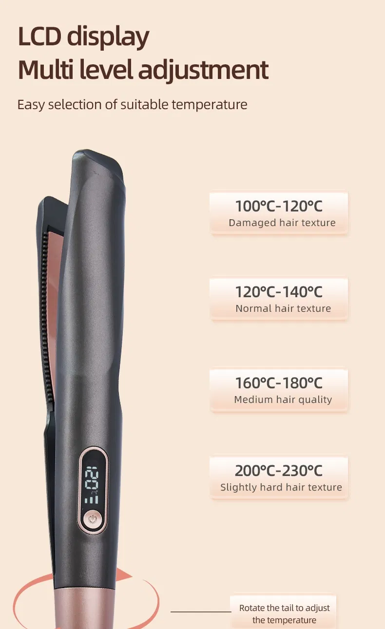 Ultra-Smooth Titanium Coated Two-in-One Spiral Curling Iron with Variable Barrel Sizes and Advanced Heat Protection