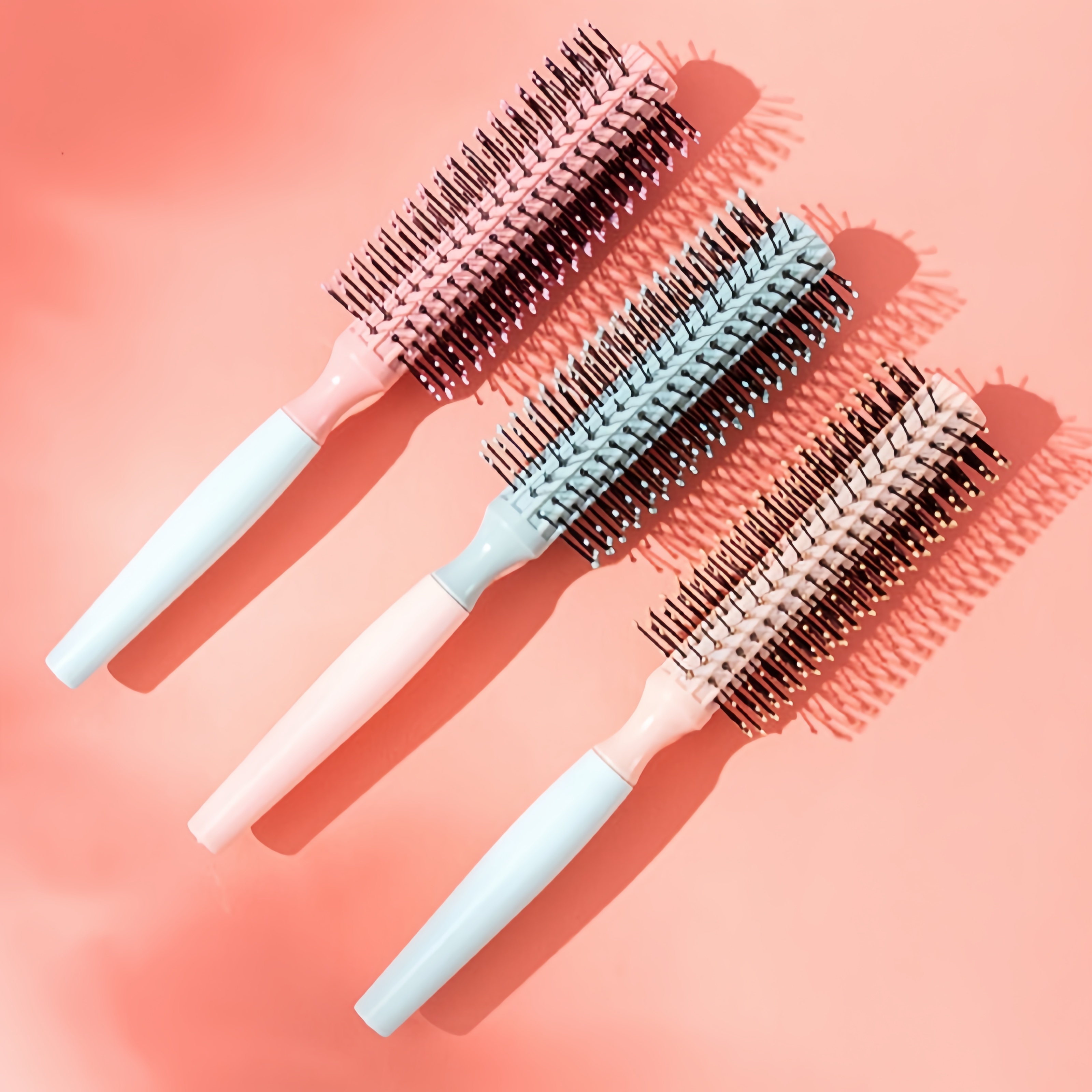 Round Rolling Curling Brush Random Color Massage Anti Static Hair Brush Dry Wet Hair Comb Salon Hairdressing Styling Hair Tools
