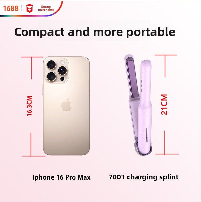 Rechargeable Wireless LED Display Hair Straightener Curling Iron Ceramic Coating Fast Heating Hotel Use Spanish Language Support