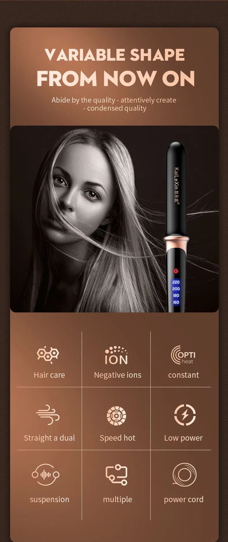 Factory Wholesale Professional Home Use Elegant Portable Smart Automatic Curling Hair Curler Flat Iron