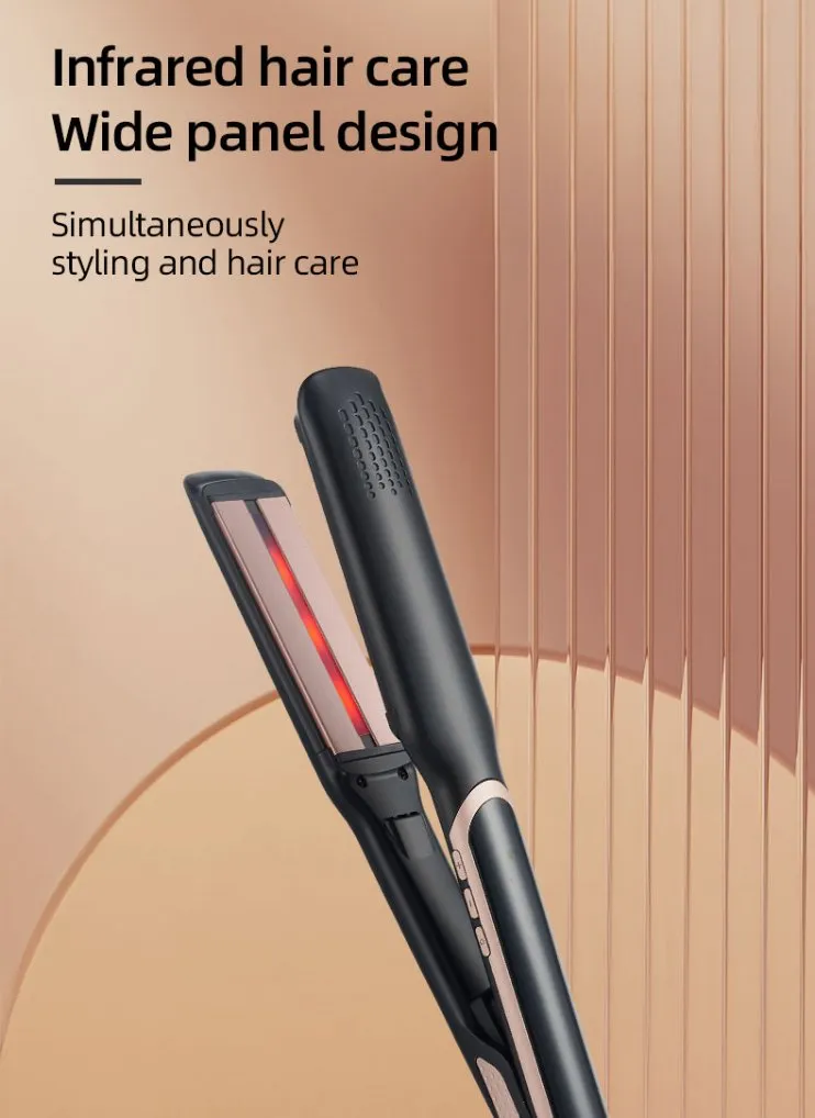 2026 Infrared Straightening Iron PRO 2 in 1 Hair Straightener PTC Fast Heating Flat Iron Hair Straight & Curly Hair for Home Use