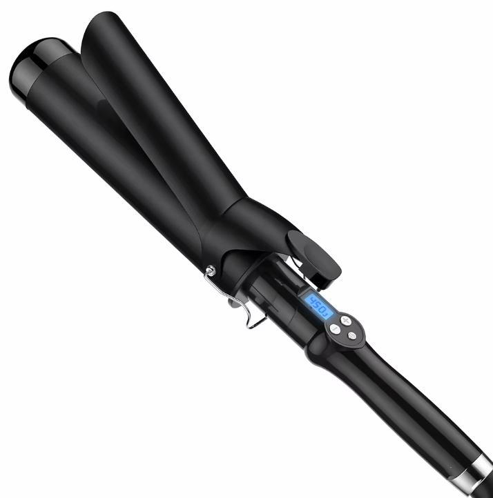 Professional Electric Portable 1.25-Inch Ceramic PTC Hair Curling Iron with LCD Temperature Display 450F Fast Heating