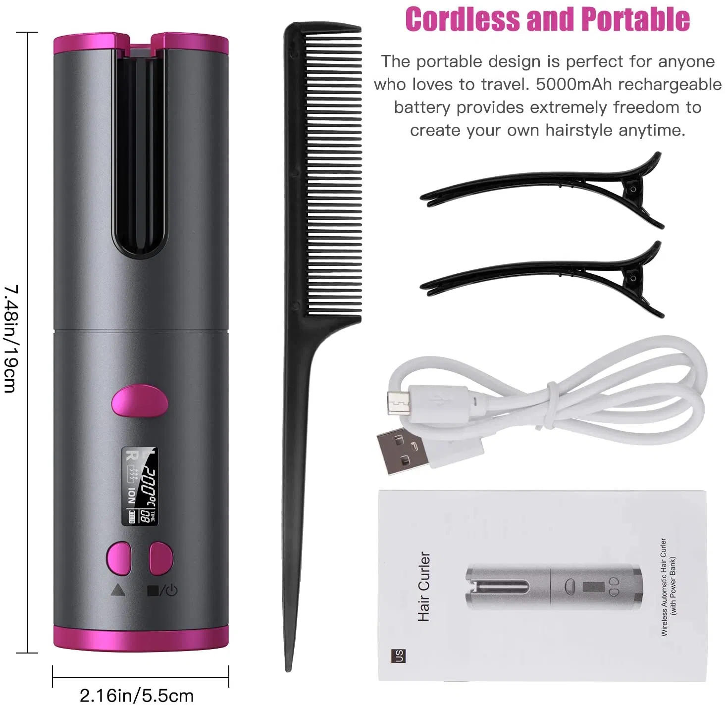 PTC Salon Tahath Customized Wholesale Titanium Hair Iron Auto Curler