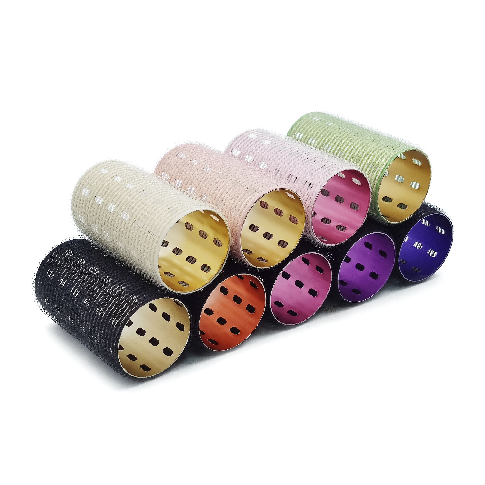Hair Styling Tools Accessories Professional Black 60*90 Custom Metal Hair Roller Set Clip Aluminum Core Hot Hair Curler