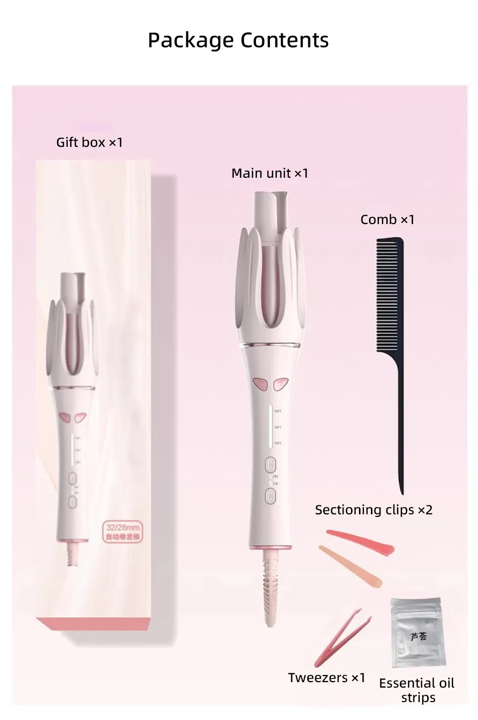 Professional Automatic Hair Curler 28mm/32mm with Essential Oil