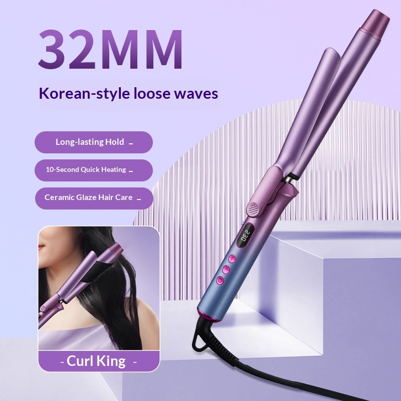 Professional Temperature Adjustable Salon Hair Curler Ceramic Ionic Big Waver Barrel Curling Wand Curling Iron