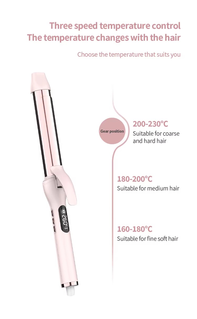 New LCD Automatic Hair Curler Rotating Curling Iron Ceramic Professional Heating Hair Stick Portable Air Spin Curl for Hair Type