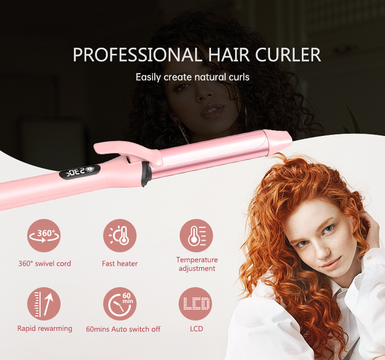Curling Irons Professional PTC Heater Big Barrel Long Tourmaline Ceramic Electric Curling Iron Hair Curler