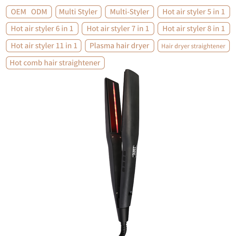 Ceramic steam hair straightener and curler with negative ions, dual infrared, gentle non-damaging tool for salon use