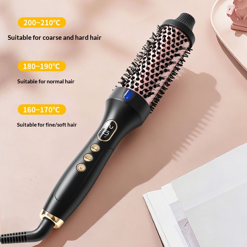 Curling Iron Brush, Ceramic Tourmaline Ionic Hair Curling Wand