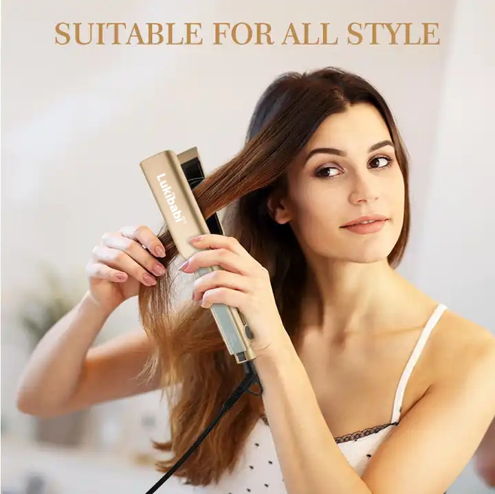 Professional Salon Hair Straightener Ceramic Titanium Straightening Flat Iron Skilful Manufacture 2-in-1 Curling Iron