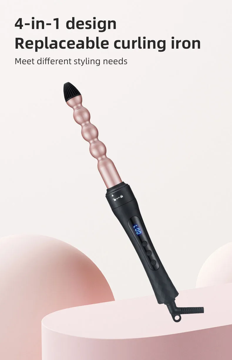 Wholesale PRO 3 in 1 Ceramic Hair Curling Iron Set Multi Size Interchangeable Curling Wand with Accessories for Home Salon Use
